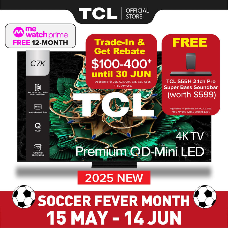 TCL C7K 4K QD Mini-LED TV Precise Dimming 55–115 Inch