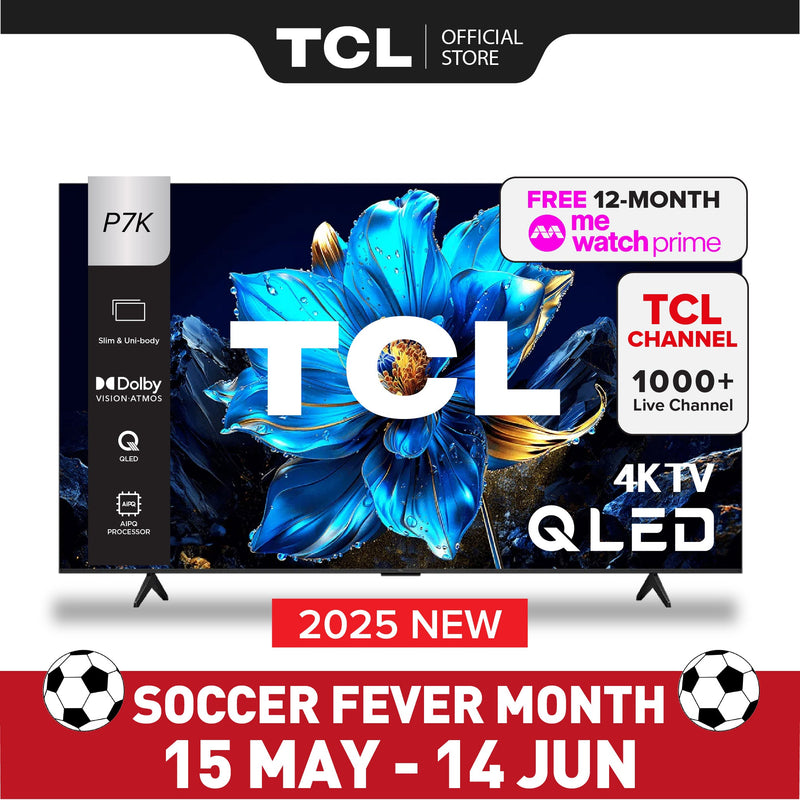 TCL P7K 4K QLED Smart TV 43‑Inch 55‑Inch AI Google