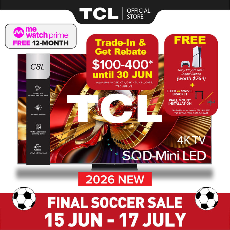 TCL C8L Premium SQD-MiniLED 4K TV Super QLED HDR 6000nits