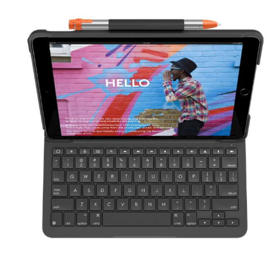 Logitech Slim Folio Bluetooth Keyboard Case For iPad 10.2" 7th, 8th and 9th Gen, Slim Style, Total Comfort