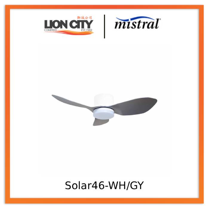 Mistral Solar46-WH/GY Ceiling Fan-46", Huggger, 24W LED Grey/White