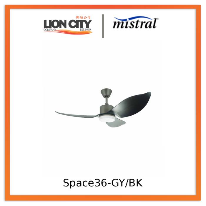 Mistral Space36-GY/BK Ceiling Fan-36", 45W Grey/Black