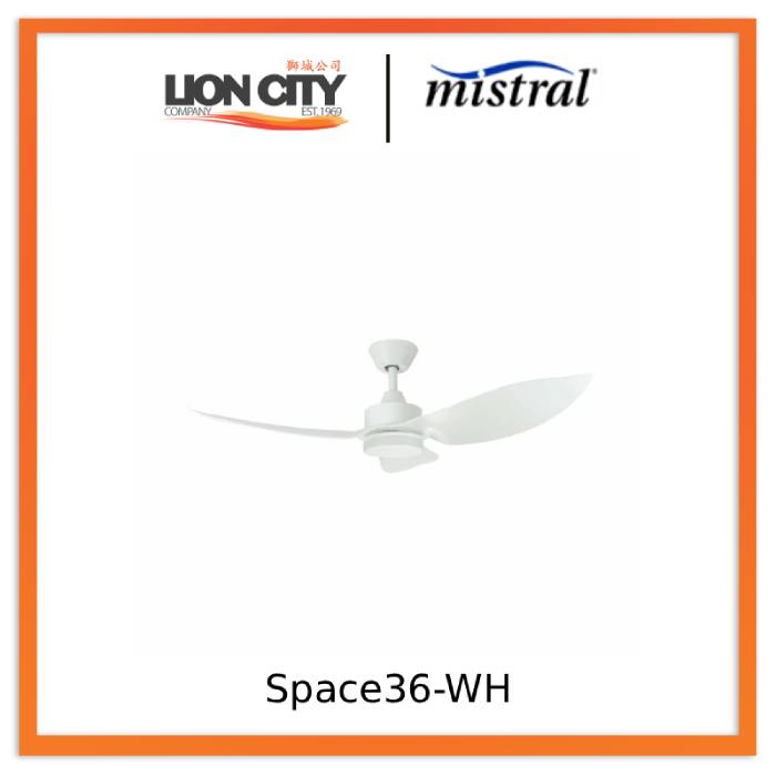 Mistral Space36-WH Ceiling Fan-36", 45W White
