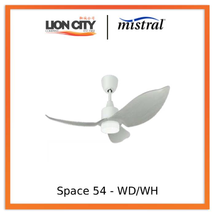 Mistral Space 54-BK/WH/"WD/WH"/"WD/GY" 54” Ceiling Fan