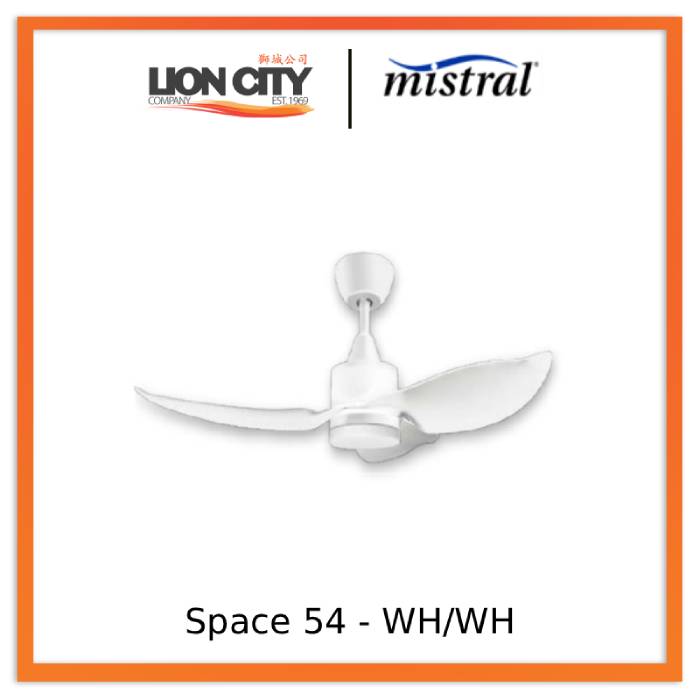 Mistral Space 54-BK/WH/"WD/WH"/"WD/GY" 54” Ceiling Fan