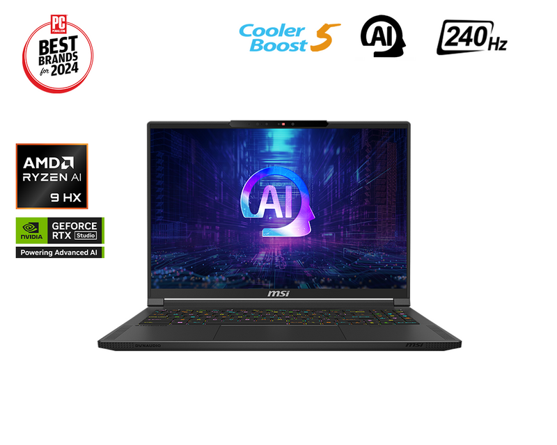 Stealth A16 AI+ A3XVGG-088SG 16" UHD+ 120Hz MiniLED Laptop AMD Ryzen AI 9 HX 370