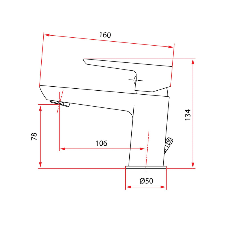 Rubine STYLO 9121 WH Basin Mixer