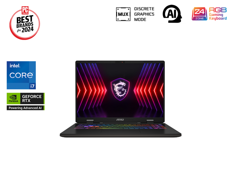 Sword 16 HX B14VFKG-278SG 16" QHD+ 240Hz Gaming Laptop Intel Core i7-14700HX RTX 4060 16GB 2TB