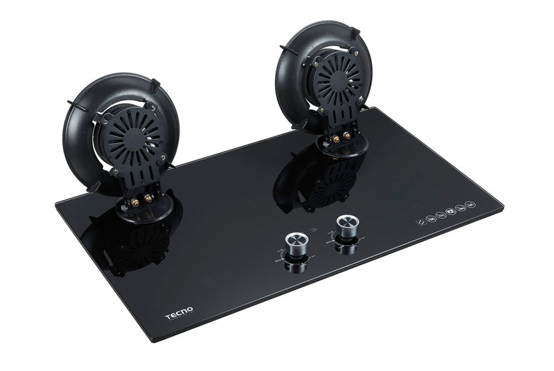Tecno 76cm 2-Burner Glass Cooker Hob T 762FLIP-T