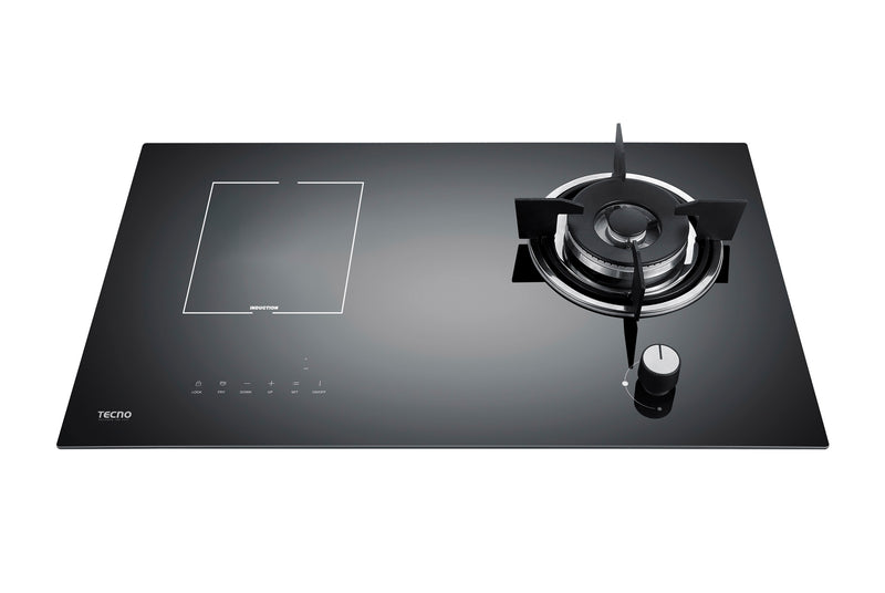 Tecno 73cm Gas-Induction Hybrid Glass Hob T 788GI