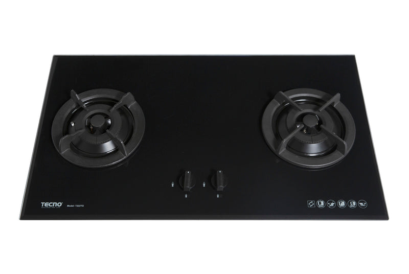 Tecno 86cm 2-Burner Glass Cooker Hob T222TGSV