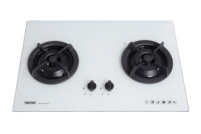 Tecno 75cm 2-Burner Tempered Glass Cooker Hob T 22TGSV