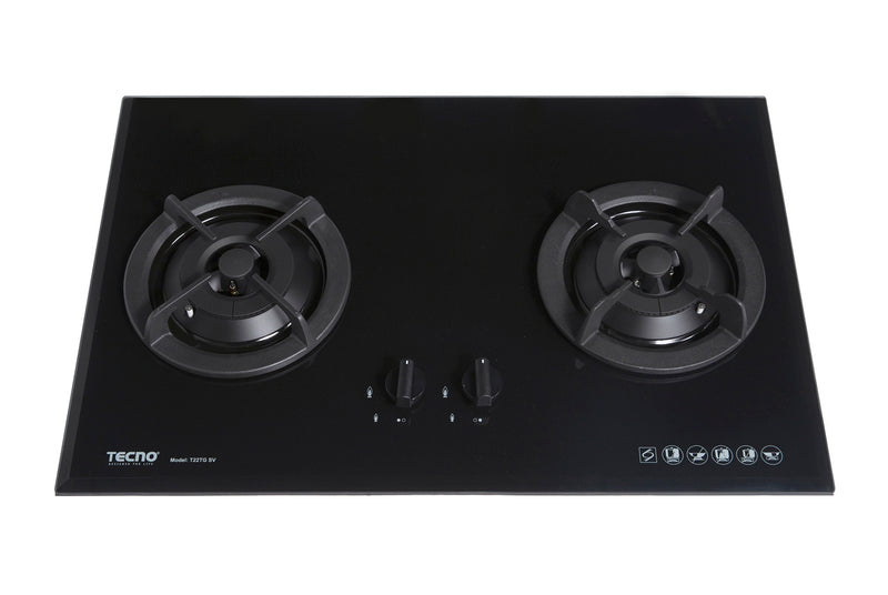 Tecno 75cm 2-Burner Tempered Glass Cooker Hob T 22TGSV