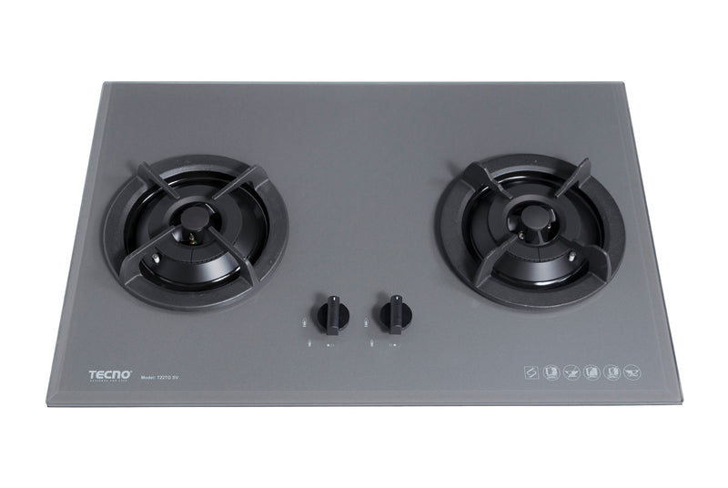 Tecno 75cm 2-Burner Tempered Glass Cooker Hob T 22TGSV
