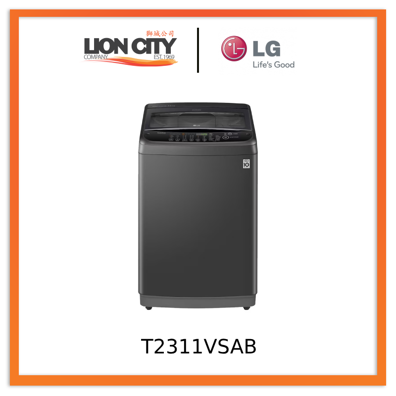 LG T2311VSAB Smart Inverter 11kg Top Load Washing Machine - Middle Black