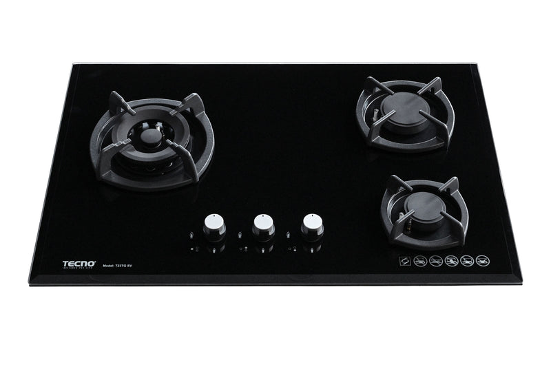 Tecno 75cm 3-Burner Glass Cooker Hob T23TGSV