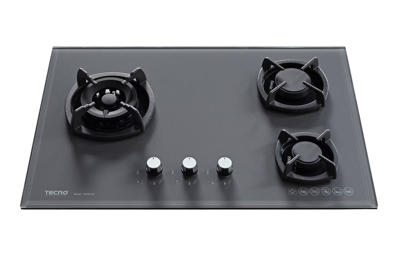 Tecno 75cm 3-Burner Glass Cooker Hob T23TGSV