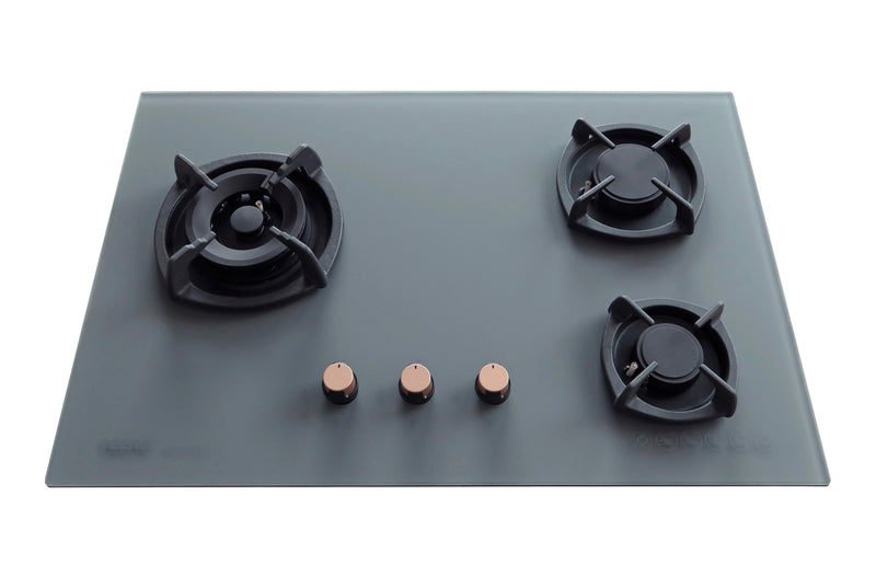 Tecno 70cm 3-Burner Tempered Glass Cooker Hob T23TGSV