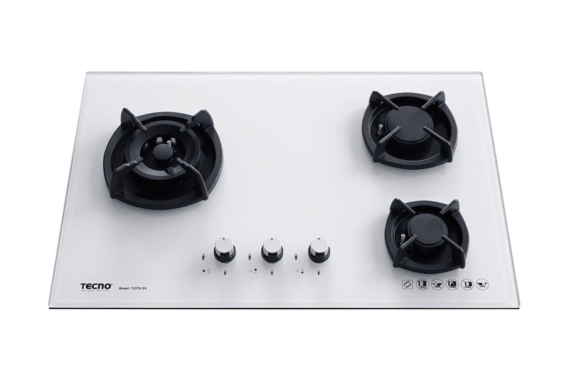 Tecno 75cm 3-Burner Glass Cooker Hob T23TGSV