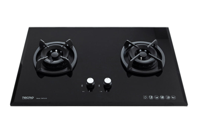 Tecno 75cm 2-Burner Glass Cooker Hob T28TGSV