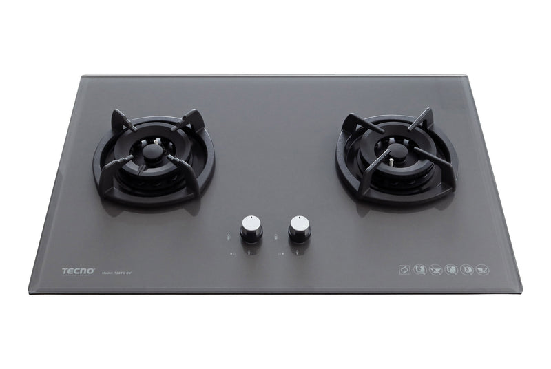 Tecno 75cm 2-Burner Glass Cooker Hob T28TGSV