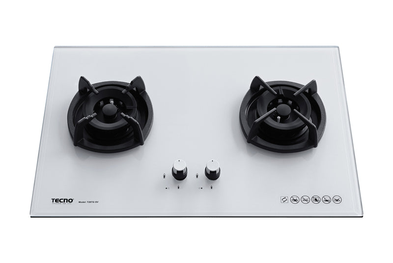 Tecno 75cm 2-Burner Glass Cooker Hob T28TGSV
