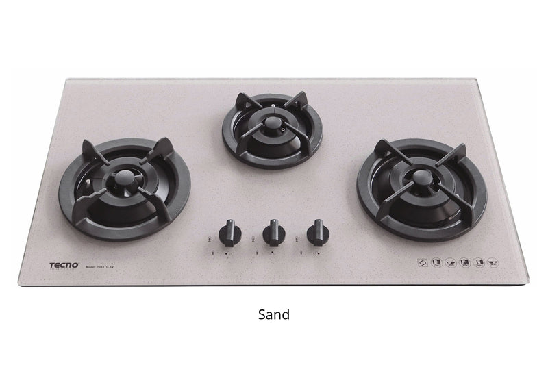 Tecno 86cm 3-Burner Glass Cooker Hob T333TGSV