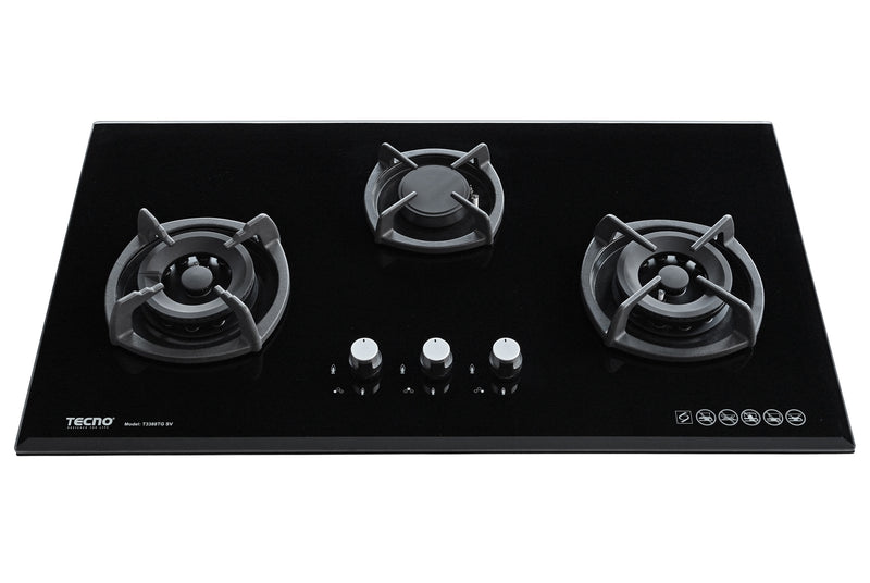 Tecno 88cm 3-Burner Glass Cooker Hob T3388TGSV