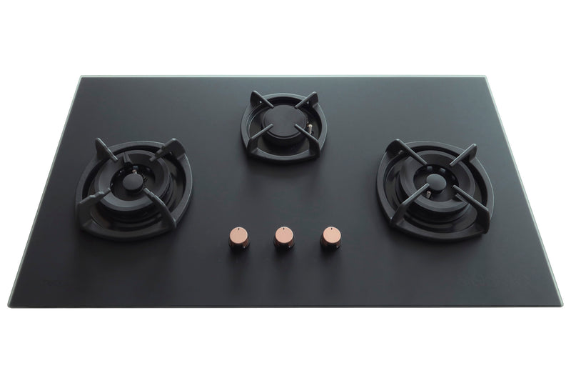 Tecno 90cm 3-Burner Tempered Glass Cooker Hob T3388TGSV