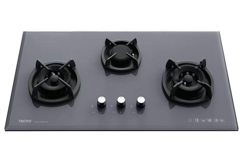 Tecno 88cm 3-Burner Glass Cooker Hob T3388TGSV