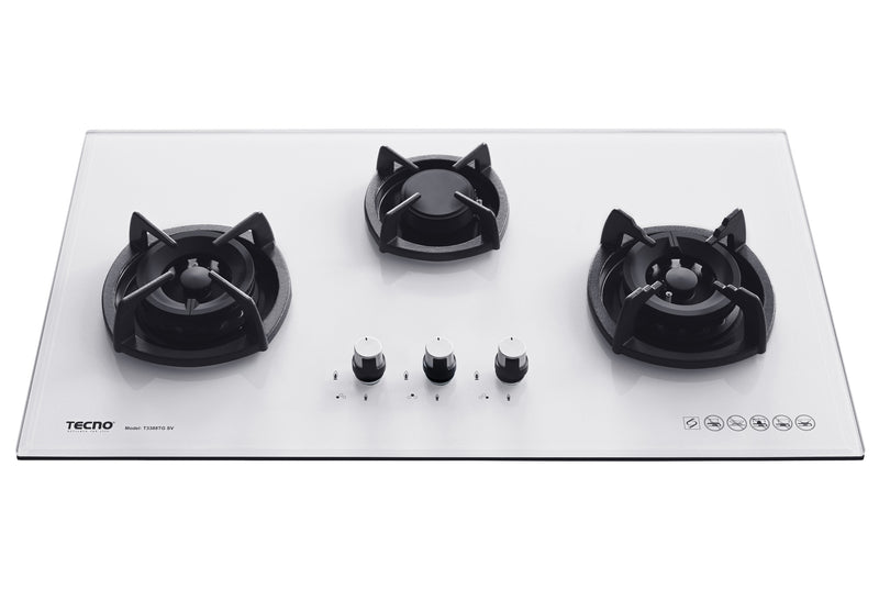 Tecno 88cm 3-Burner Glass Cooker Hob T3388TGSV