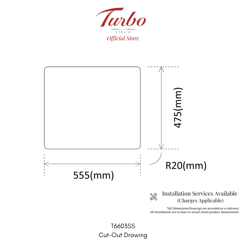 Turbo Italia T6603SS 58cm 3-Burner Stainless Steel Built-in Gas Hob