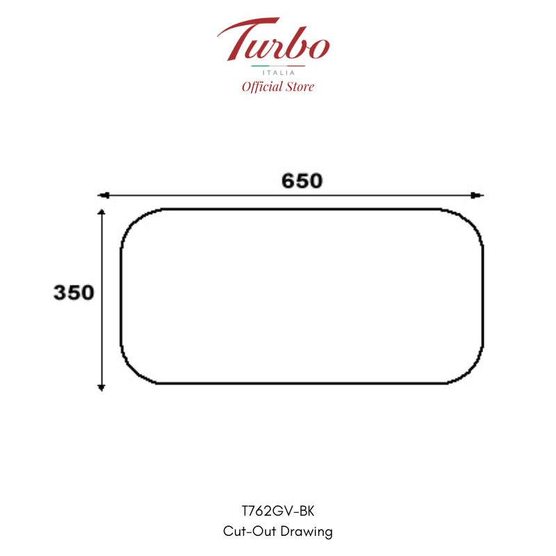Turbo Incanto T762GV-BK 76cm 2-Burner Built-in Glass Hob