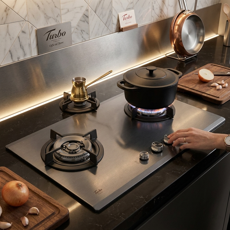 Turbo Incanto T762SSV-MS 76cm 2-Burner Stainless Steel Built-in Hob