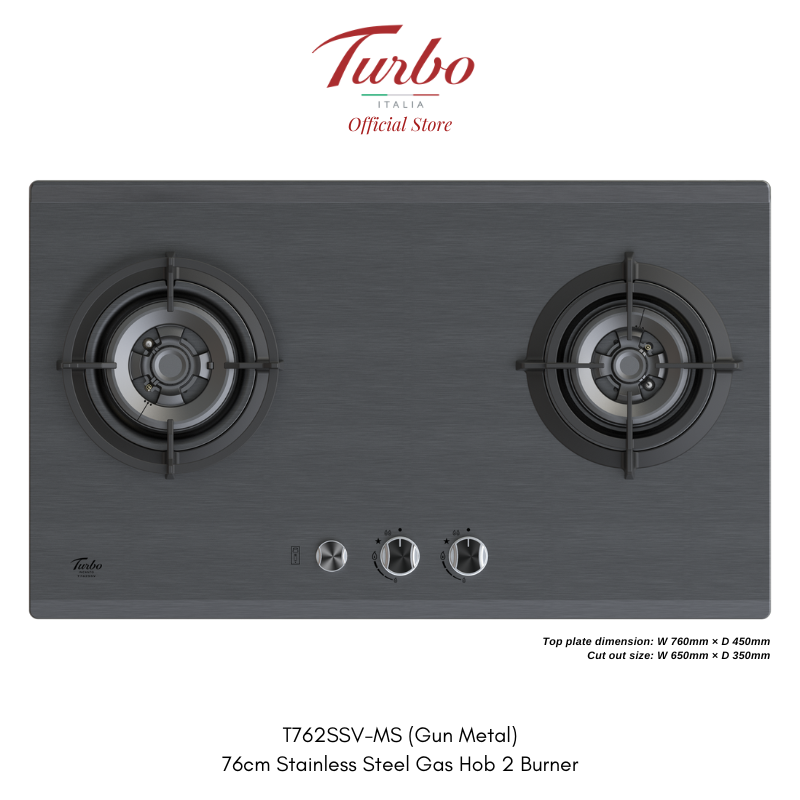 Turbo Incanto T762SSV-MS 76cm 2-Burner Stainless Steel Built-in Hob