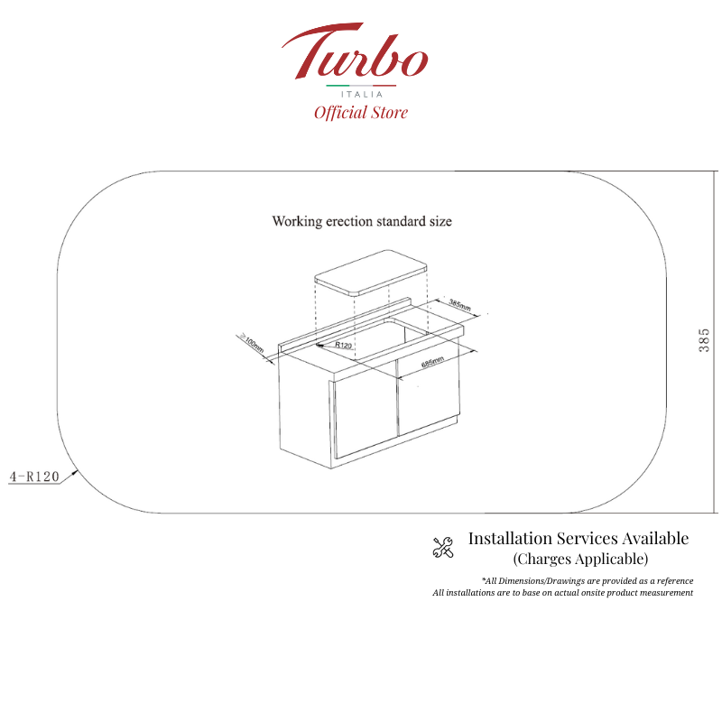 Turbo Incanto T773SSV-AS 77cm 3-Burner Stainless Steel Built-in Hob