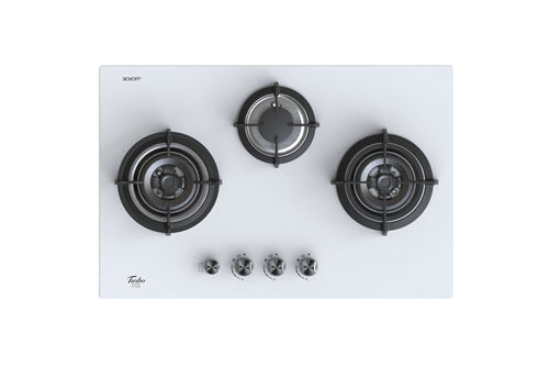 Turbo Incanto T773GV-OW 77cm 3-Burner Built-in Glass Hob
