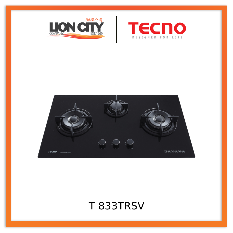 Tecno TH-919D GM 90cm Round Profile Cassette Slim Hood + T-833 TRSV Toughened Glass Hob + TBO 630 Built-In Oven