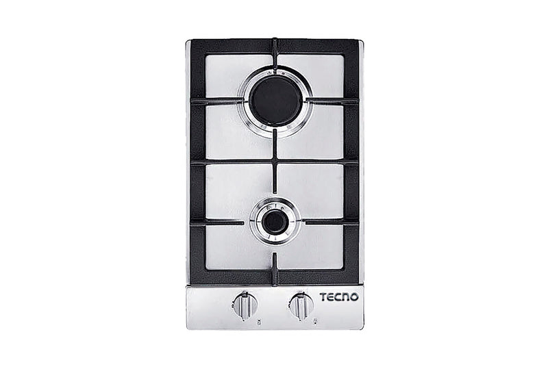 Tecno 30cm 2-Burner Stainless Steel Cooker Hob TA 322TRSV