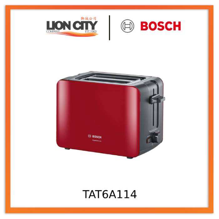 Bosch TAT6A114 Compact toaster ComfortLine Red