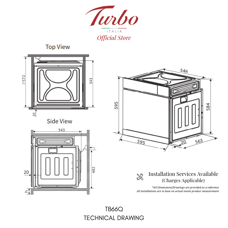 Turbo Italia TB66Q 66L Built-in Combi Steam Oven