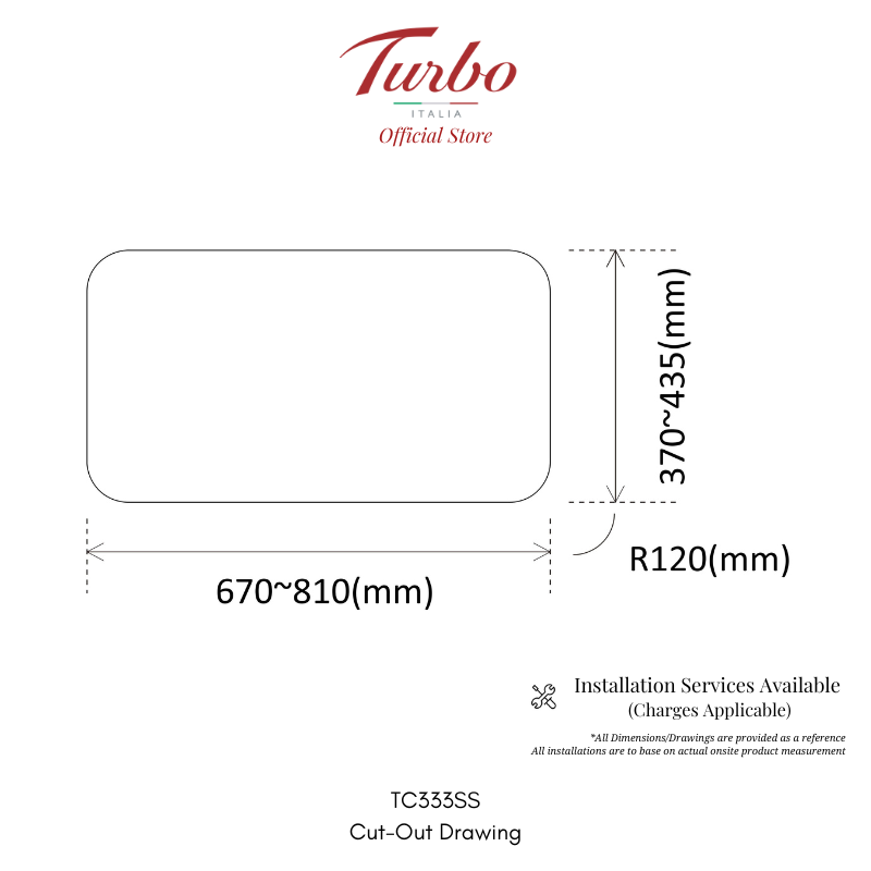 Turbo Italia TC333SS 86cm Stainless Steel Gas Hob 3 Burners
