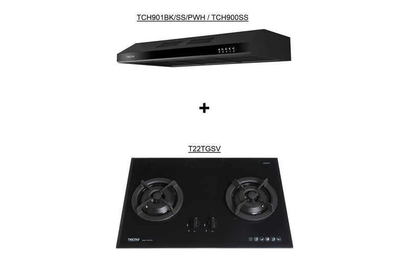 Tecno 75cm Cooker Hob and Slimline Hood Package TCH901 + T22TGSV