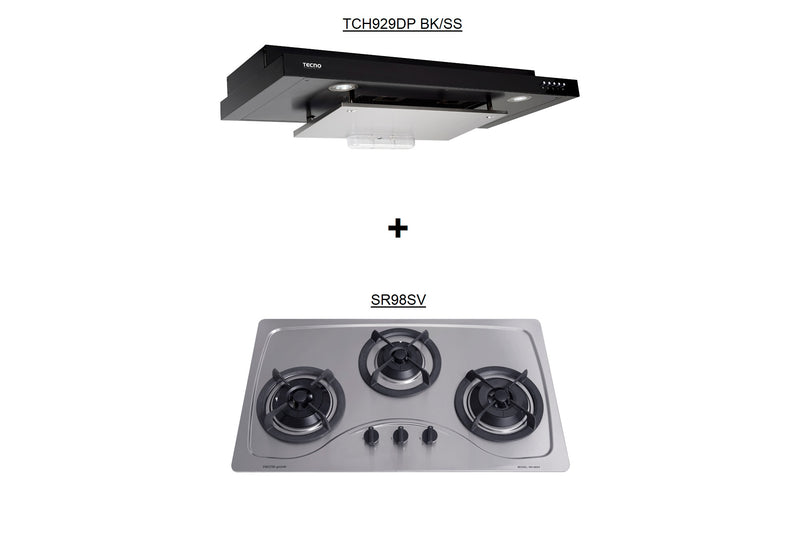Tecno 86cm Cooker Hob and Slimline Hood Package TCH929DPV2 + SR98SV