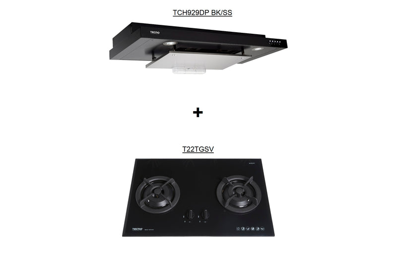 Tecno 75cm Cooker Hob and Slimline Hood Package TCH929DPV2 + T22TGSV