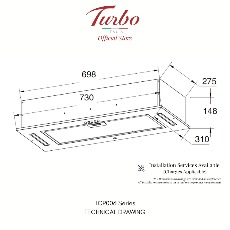 Turbo Italia TCP006 73cm Canopy Hood