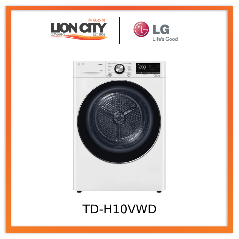 LG TD-H10VWD 10kg Dual Inverter Heat Pump Dryer in White