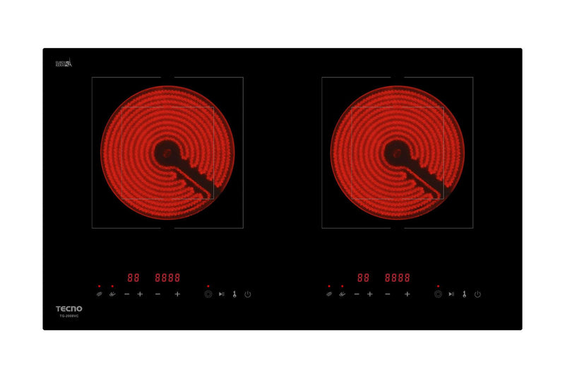 Tecno 73cm 2-Burner Vitro-Ceramic Cooker Hob TG 2008VC