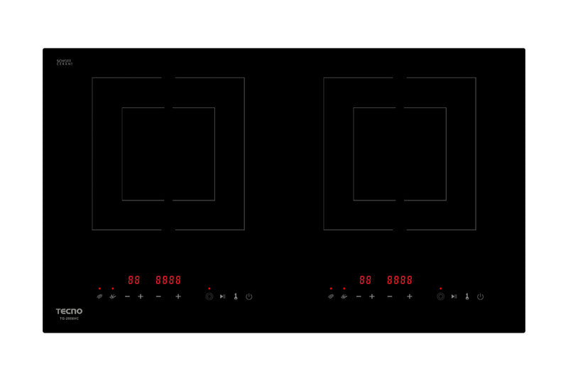 Tecno 73cm 2-Burner Vitro-Ceramic Cooker Hob TG 2008VC