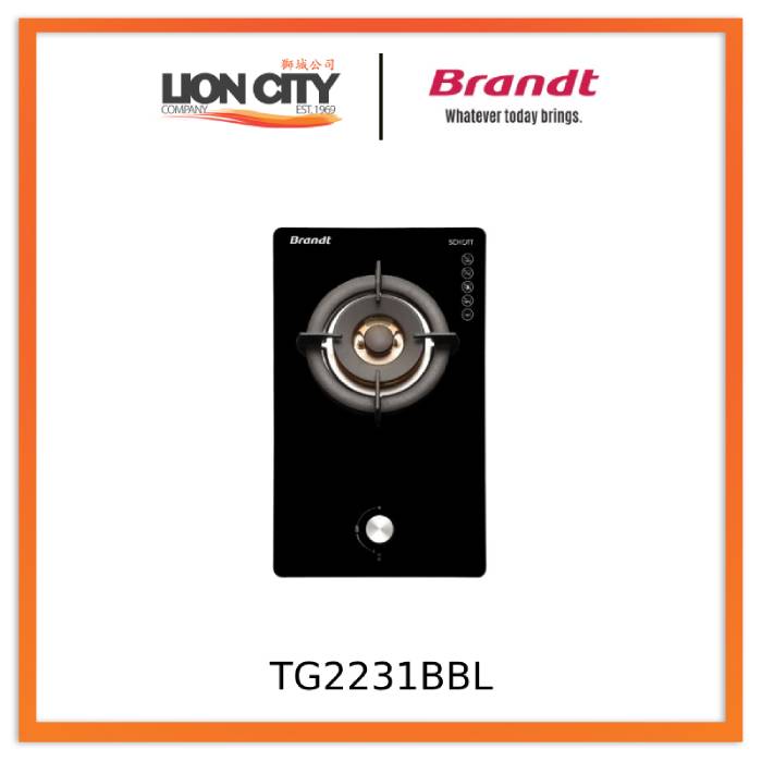 Brandt TG2231BBL Battery/electric Ignition Gas Hob (30cm)(Black)